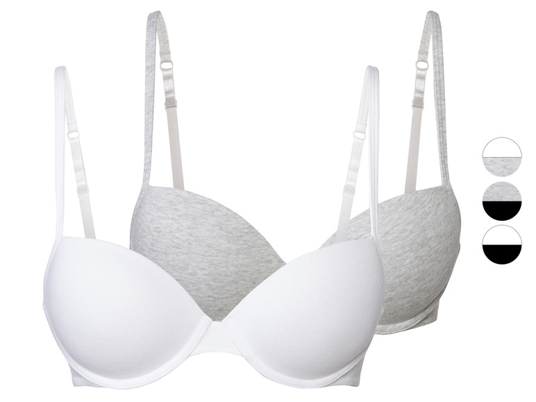ESMARA® Damen Bügel-BHs, 2 Stück, gepaddete Cups