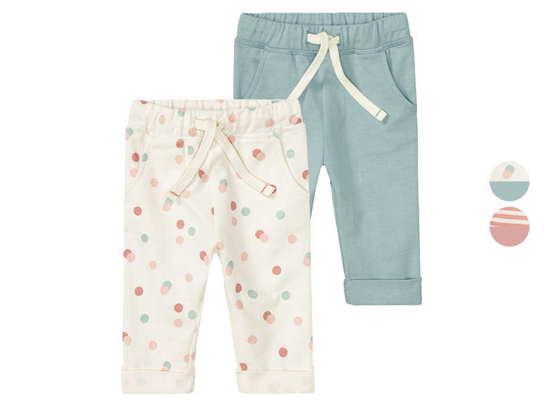 LUPILU® Baby Jogginghosen, 2 Stück, aus reiner Bio-Baumwolle