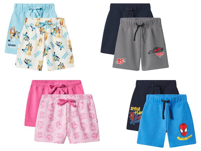 Kinder-Sweatshorts »Peppa Pig / Bluey / Spiderman / Cars«, 2 Stück