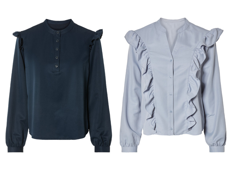 ESMARA® Damen Volant-Bluse, leger geschnitten