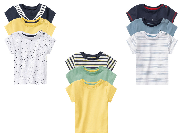 LUPILU® Baby T-Shirt, reine Bio-Baumwolle, 3er Set