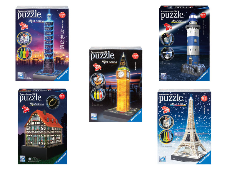 RAVENSBURGER 3D Puzzle Gebäude, 216-teilig, mit LED-Licht