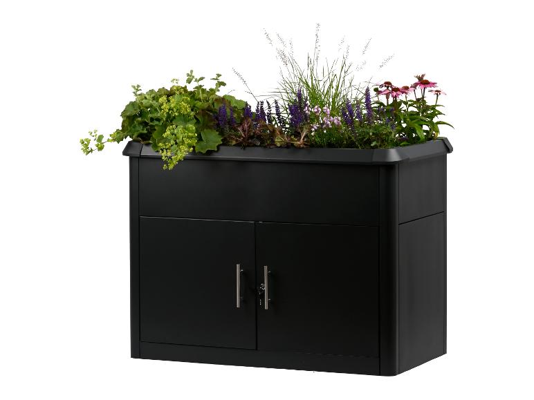 DOBAR XL-Metall-Hochbeet, mit Schneckenrand und Staufach
