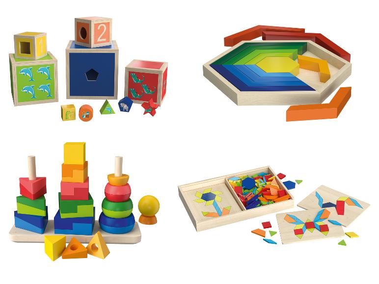 LUPILU® Regenbogen-Stapelwürfel / Regenbogen-Legespiel / Regenbogen-Stecktürme / Mosaik-Spiel