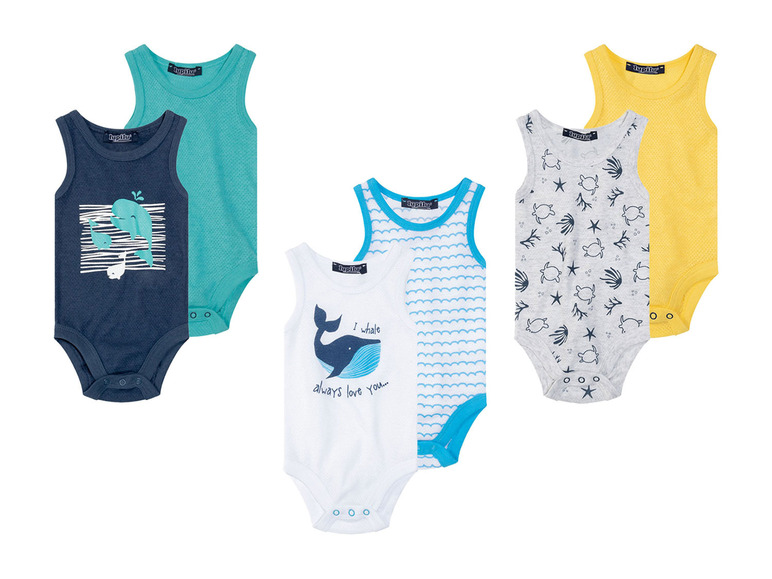LUPILU® Baby Bodies, 2 Stück, aus reiner Bio-Baumwolle