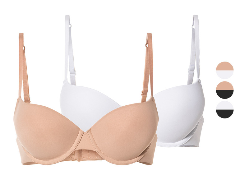 ESMARA® Damen Push-Up BHs, 2 Stück, mit verstellbaren Trägern