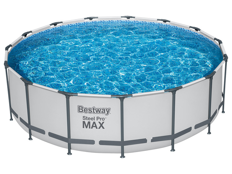BESTWAY Steel Pro MAX Frame Pool Komplett-Set mit Filterpumpe Ø 457 x 122 cm