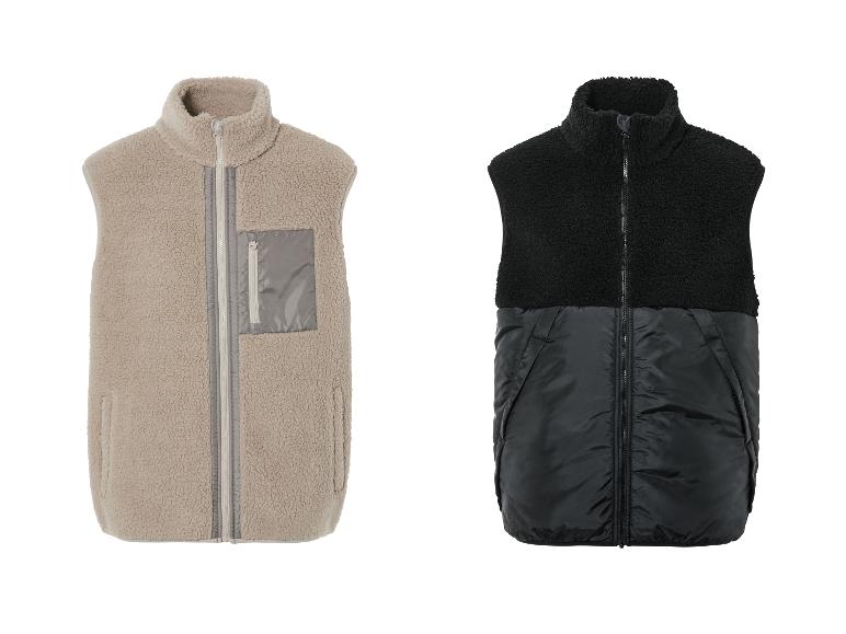 LIVERGY® Herren Teddyfleece-Weste, mit Stehkragen