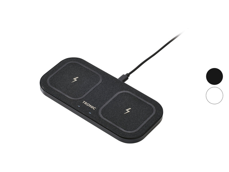 TRONIC® Ladepad QI Dual, mit Metallrahmen, inkl. 30 W Netzteil