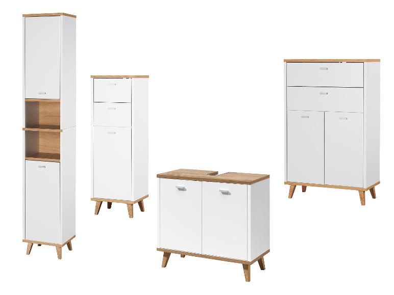 LIVARNO® Badmöbel-Set Corfu weiß, 4tlg