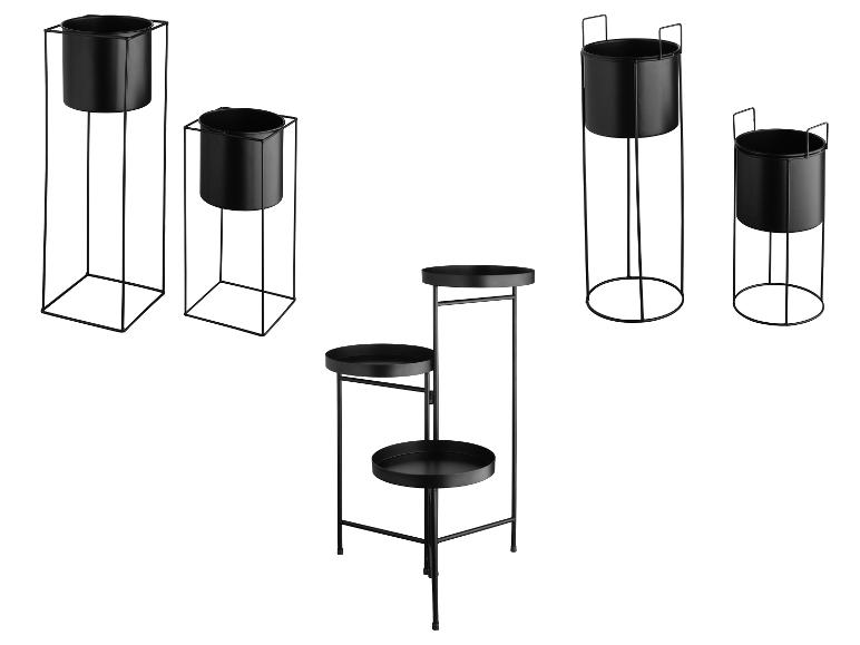LIVARNO HOME Übertopf-Set mit Gestell / Deko-Ständer