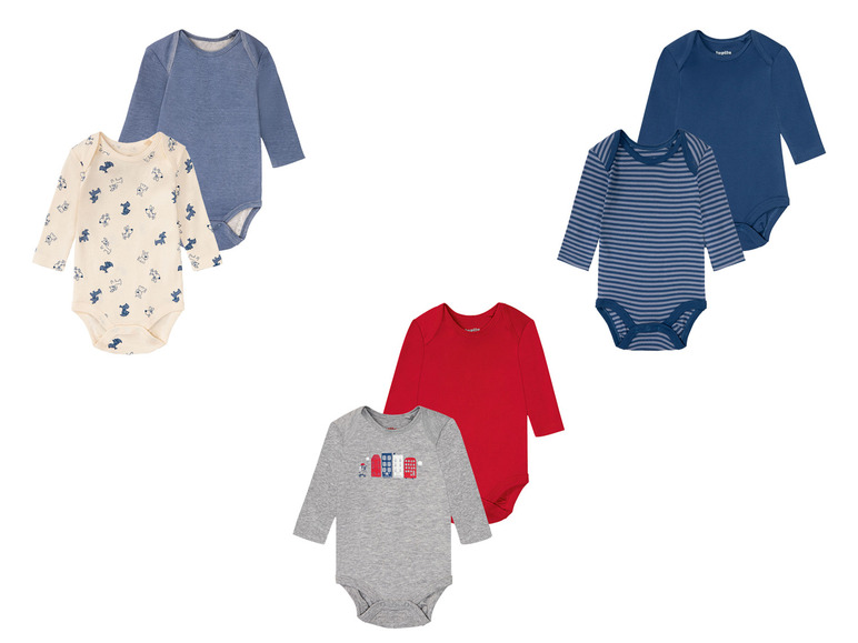 LUPILU® Baby Bodies, 2er Set, aus Bio-Baumwolle