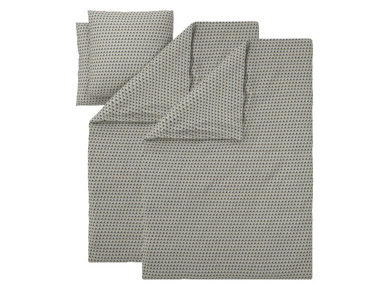 LIVARNO® Renforcé-Bettwäsche-Set, 4-teilig, 135 x 200 cm (grau/blau)