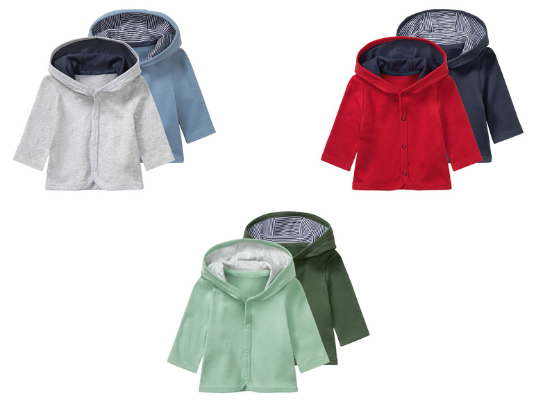 LUPILU® Baby Jäckchen, reine Bio-Baumwolle, 2er Set
