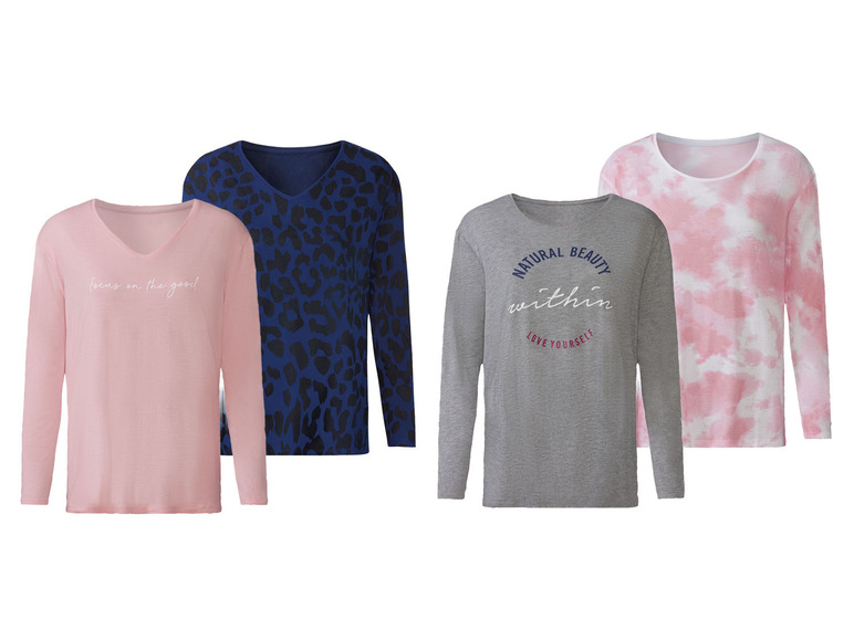 ESMARA® Damen Langarmshirts, 2 Stück, leger geschnitten