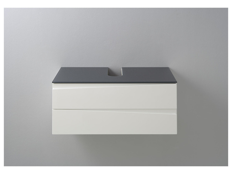 BYLIVING Waschbeckenunterschrank »Shape«, mit Hochglanzfront