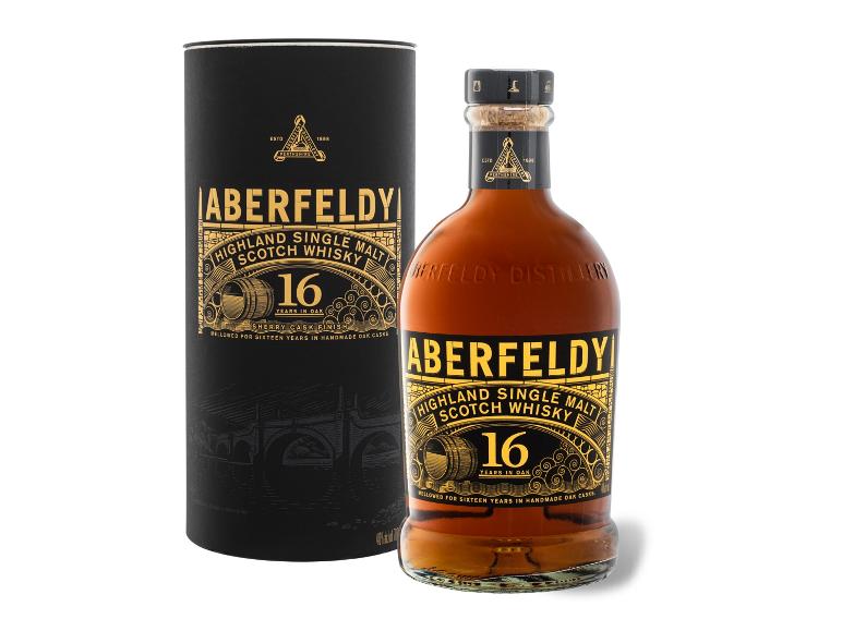 ABERFELDY Highland Single Malt Scotch Whisky 16 Jahre mit Geschenkbox 40% Vol