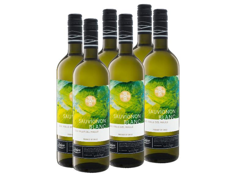 6 x 0,75-l-Flasche Weinpaket DELUXE Sauvignon Blanc Valle del Maule Chile trocken vegan, Weißwein