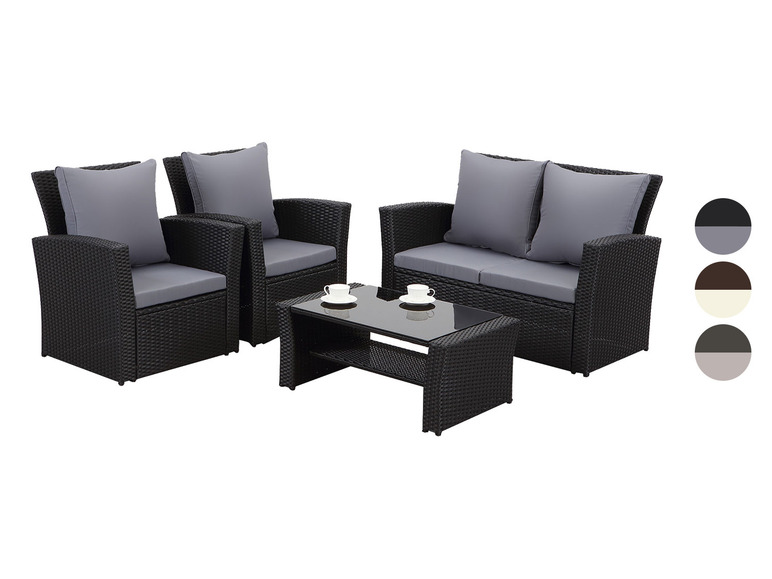 MEXO Gartenmöbel 4-Sitzer Lounge Set inkl. Polster