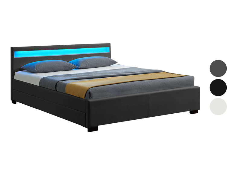 JUSKYS Polsterbett »Lyon« mit LED-Beleuchtung