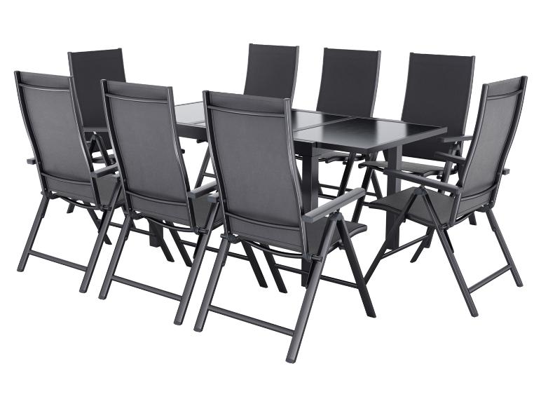 LIVARNO® Alu-Set »Houston«, 9-teilig - Ausziehtisch & 8 Klappsessel, grau