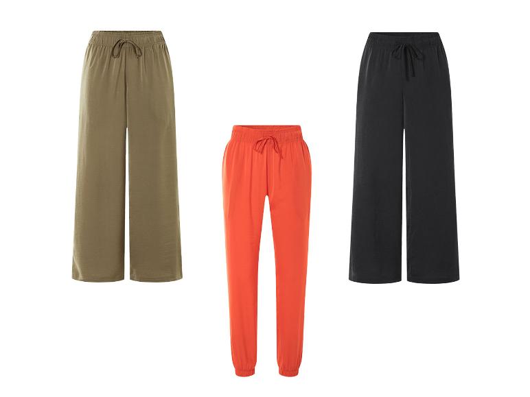ESMARA® Damen Wide-Leg-Satinhose / Satinhose, mit seitlichen Eingrifftaschen