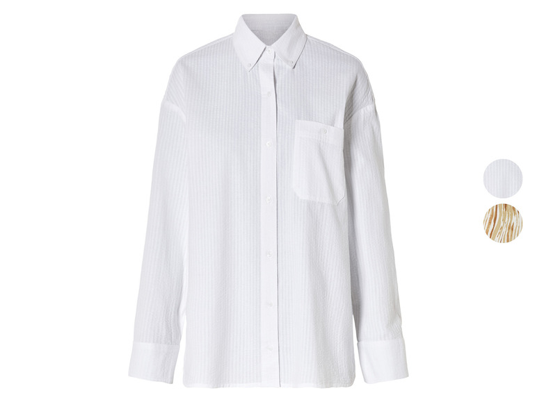 ESMARA® Damen Oversize-Bluse mit Button-down-Kragen
