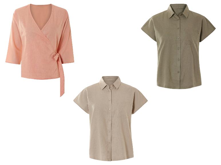 ESMARA® Damen Bluse mit Leinen
