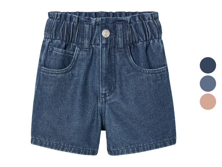 LUPILU® Kleinkinder Denim Paperbagshorts aus reiner Baumwolle