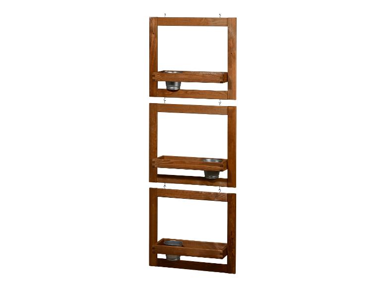 DOBAR Pflanztreppe Set zum Hängen inkl. Zinktöpfe, braun
