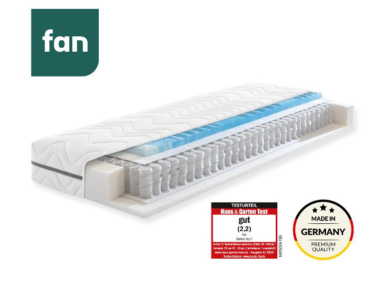 f.a.n. 7-Zonen-Gelart-Tonnentaschenfederkern-Matratze Solina Top T