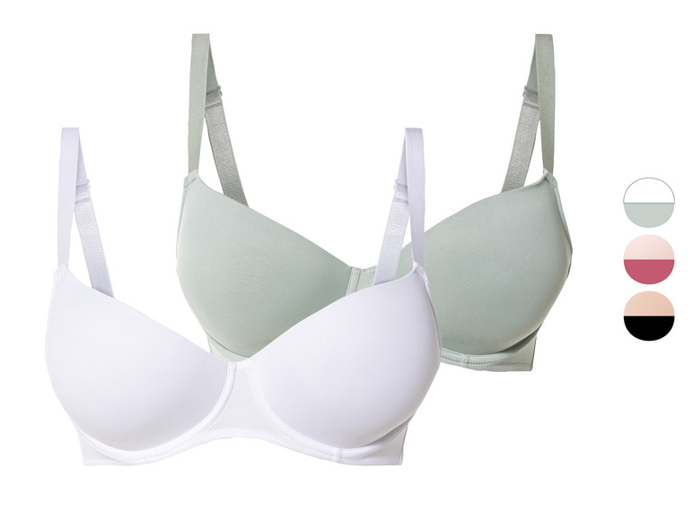 ESMARA® Damen Bügel-BHs, 2 Stück, gepaddet Cups