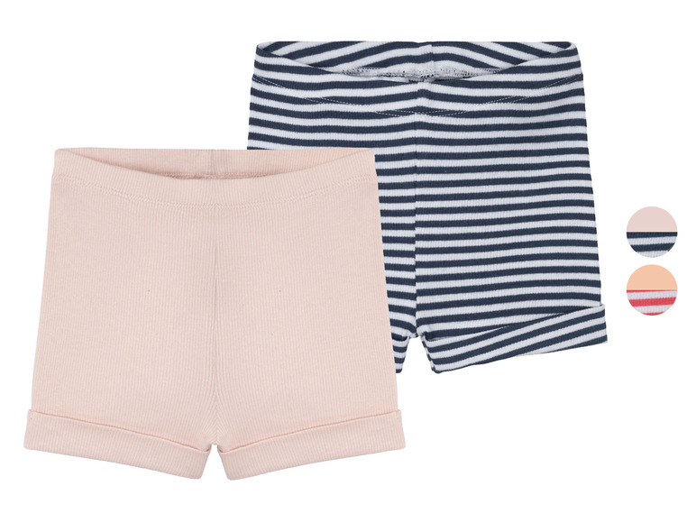 LUPILU® Baby Shorts, 2 Stück, mit hohem Bio-Baumwollanteil