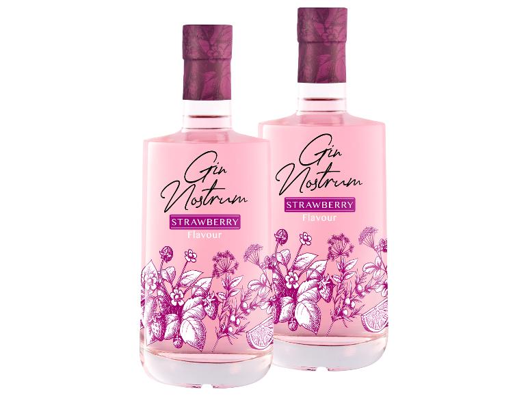 2 x 0,7-l-Flasche Spirituosenpaket Gin Nostrum Strawberry Gin 37, 5% Vol