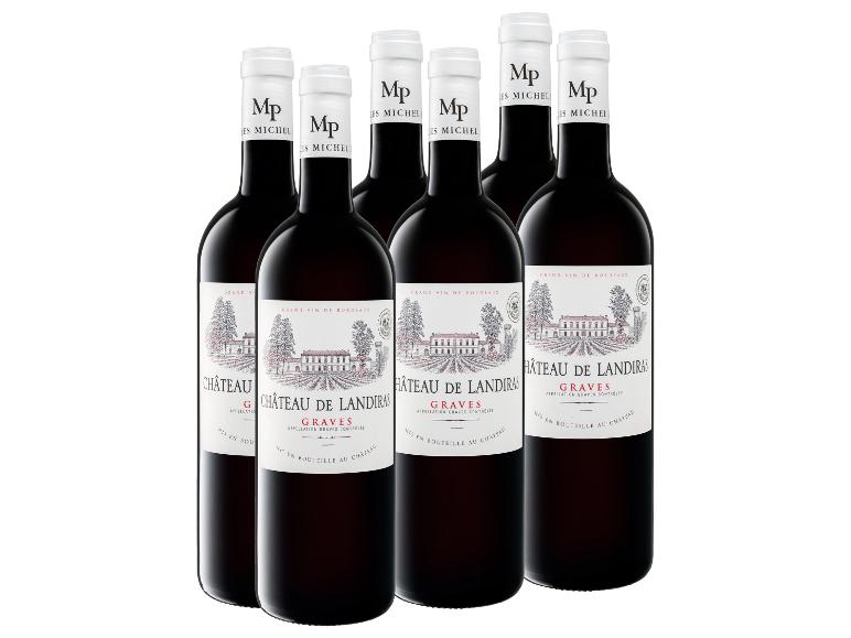 6 x 0,75-l-Flasche Weinpaket CHÂTEAU DE LANDIRAS Graves AOC trocken, Rotwein