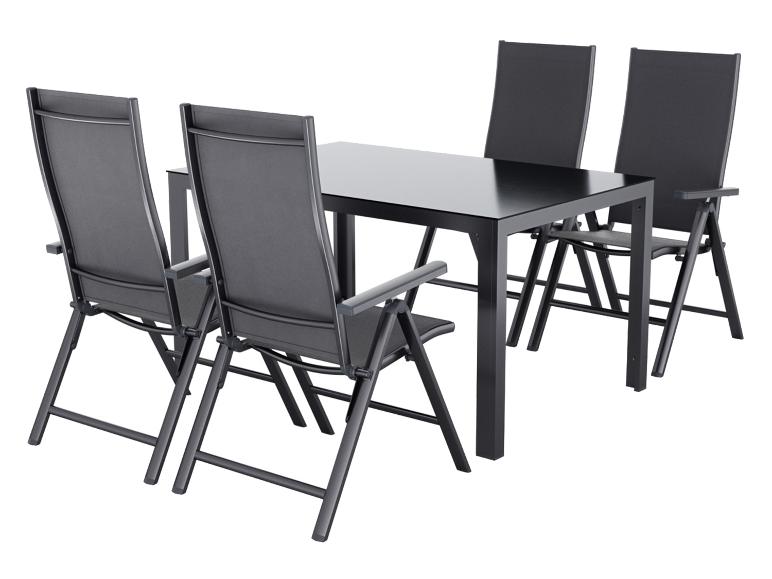 LIVARNO® Alu-Set »Houston / Toronto«, 5-teilig - Standardtisch & 4 Hochlehner