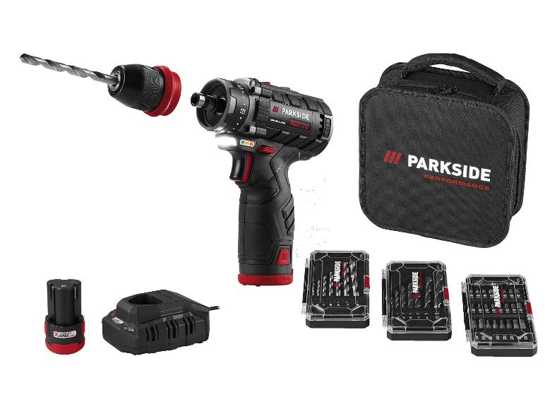 PARKSIDE PERFORMANCE® 12 V Akku-Bohrschrauber-Starterset »PBSPA 12 E4«, mit Akkus und Ladegerät