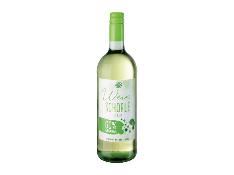 Weißweinschorle lieblich mit 60 % Weißweinanteil und natürlichem Mineralwasser, Literflasche