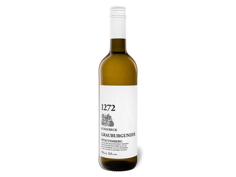 SCHAUBECK 1272 Grauburgunder Württemberg QbA trocken, Weißwein 2023