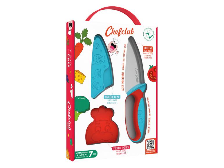 CHEFCLUB Kinderkochen Messer für Kinder, Blau & Rot