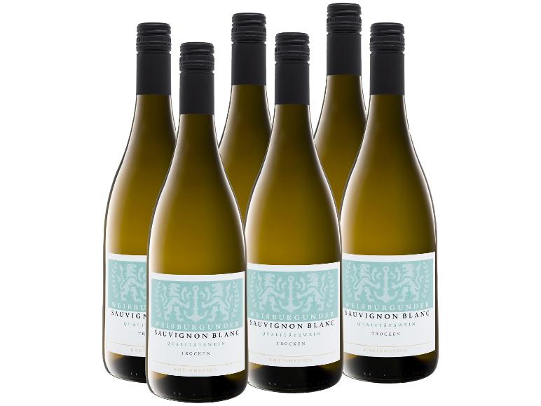 6 x 0,75-l-Flasche Weinpaket Weißburgunder/Sauvignon Blanc QbA Rheinhessen trocken, Weißwein 2024