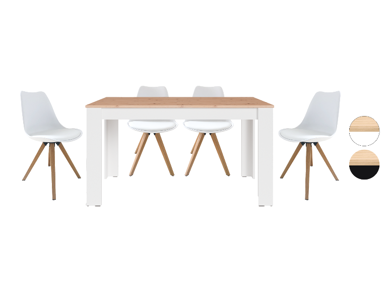 BYLIVING KIRA Tischgruppe, Tisch 140 oder 160 cm, 4 Stühle