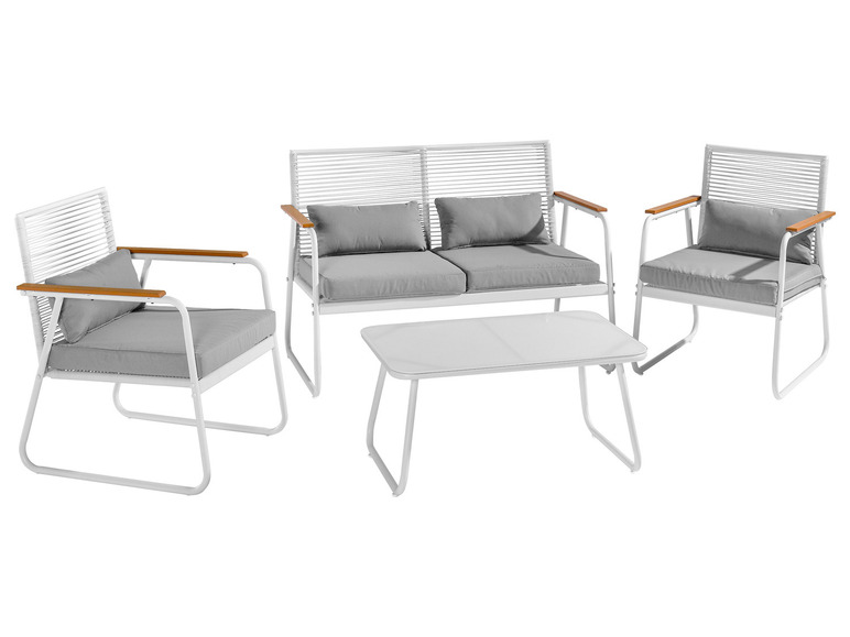 LIVARNO HOME Loungeset mit Seiloptik, 4-teilig