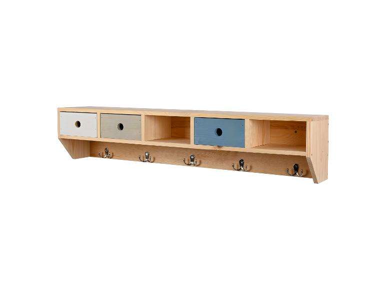 DOBAR Garderobenleiste aus Holz, Dreifarbig