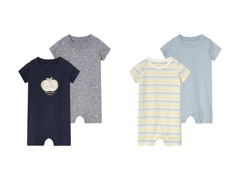 LUPILU® Baby Pyjama, kurz, 2 Stück, aus reiner Bio-Baumwolle