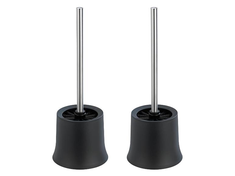 WENKO WC-Garnitur Basic Schwarz 2er Set, inklusive WC-Bürste