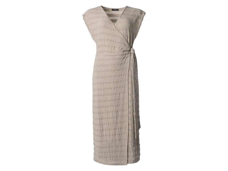 ESMARA® Damen Midi-Kleid mit modischer Crinklestruktur, beige