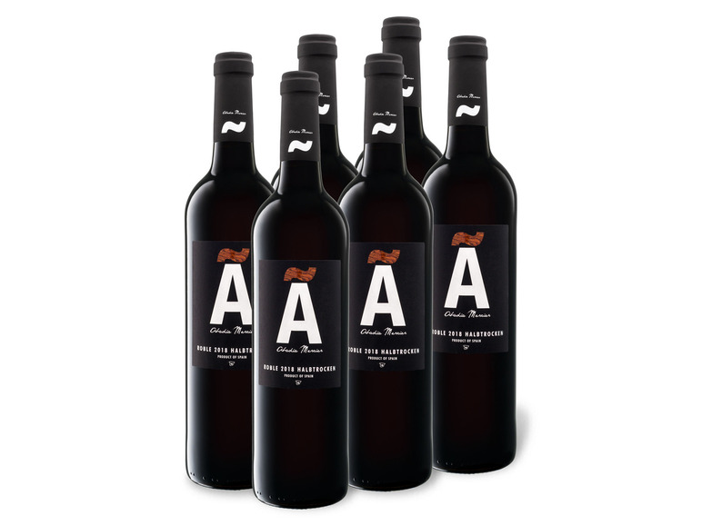 6 x 0,75-l-Flasche Weinpket Abadia Mercier Tempranillo Roble VdT de Castilla halbtrocken, Rotwein
