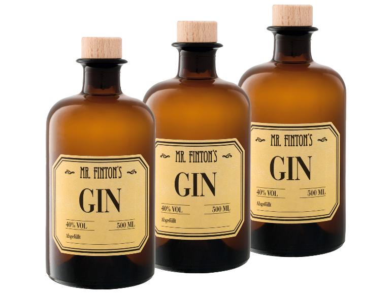 3 x 0,5-l-Flasche Spirituosenpaket Mr. Finton's Gin-Set 40% Vol
