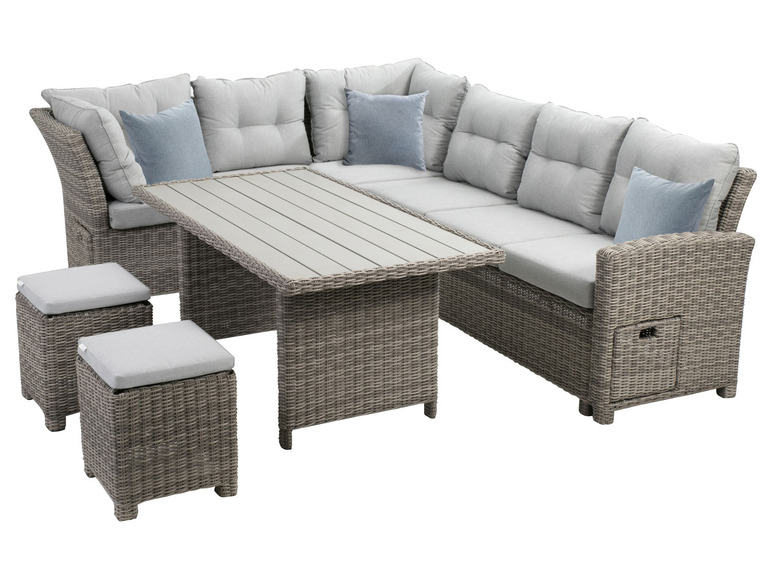 GREEMOTION Loungeset »Malia«, 5-teilig, halbrund, grau